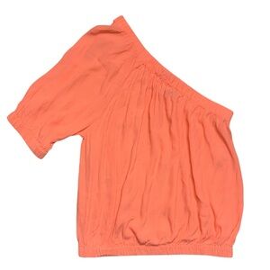 NWT Bobi black Evereve  coral one shoulder crepe top M